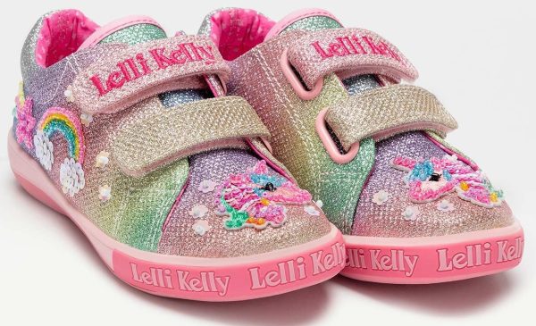 Lelli Kelly LK 7077 Rainbow Treasure Unicorn Trainer Shoes