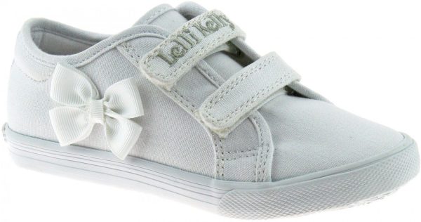 LELLI KELLY LK 8199 LILY SCHOOL PUMPS WHITE CANVAS