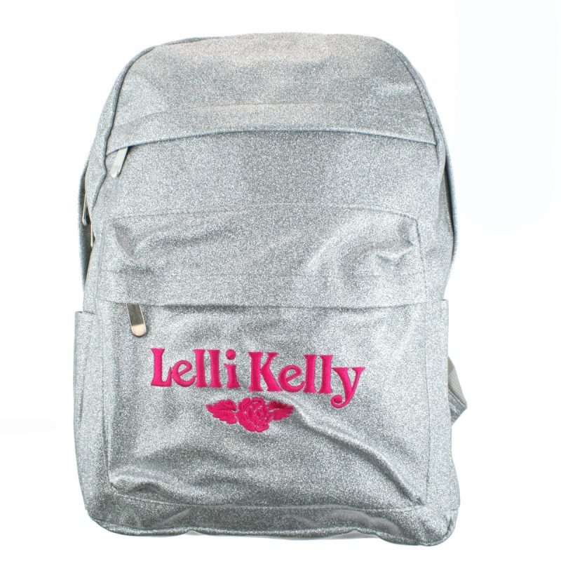 Lelli Kelly LK 8297 Silver Sparkly School Rucksack Backpack Bag