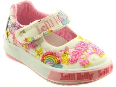 Lelli Kelly Lk 9000 Unicorn Canvas Dolly Shoes White Lelli Kelly