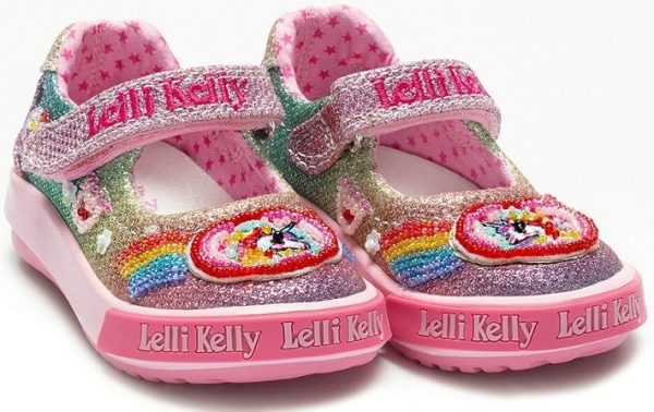 Lelli Kelly LK 9020 Rainbow Multi Glitter Sparkle Baby Dolly Shoes