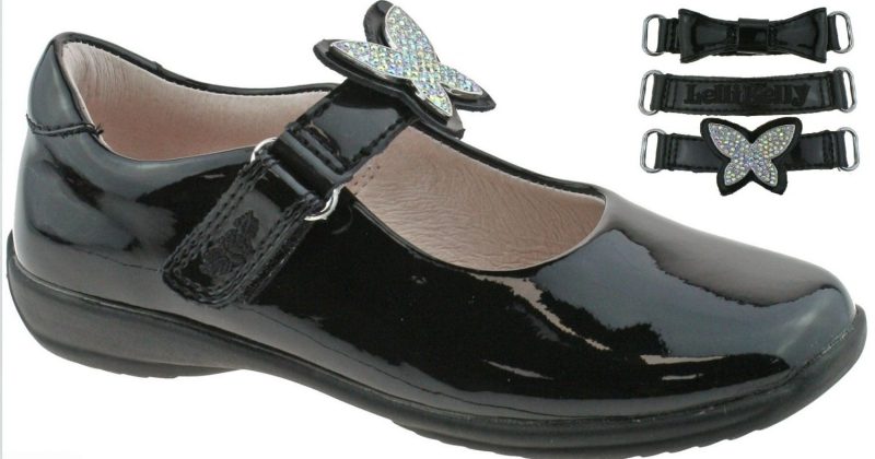 LELLI KELLY LK 8305 INTERCHANGEABLE STRAP SHOES BLACK PATENT F FIT