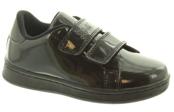 LELLI KELLY LK 8382 CAMILLA VELCRO TRAINER SHOES IN BLACK PATENT