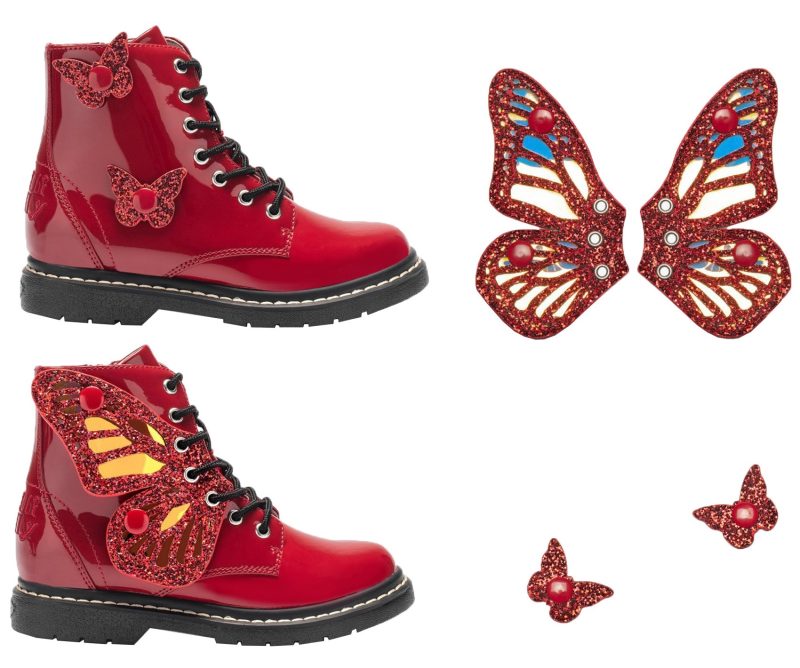 Lelli Kelly LK 6540 Fairy Wings Rosso Patent Ankle Boot Limited Edition