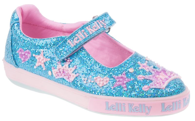 Lelli Kelly LK 1078 Turquoise Glitter Tiara Dolly Shoes