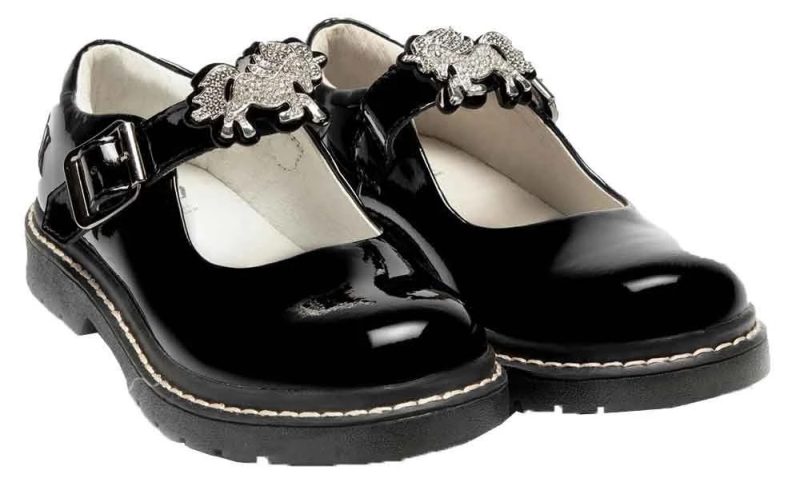Lelli Kelly LK 8361 Bessie Unicorn Black Patent School Shoes F Width