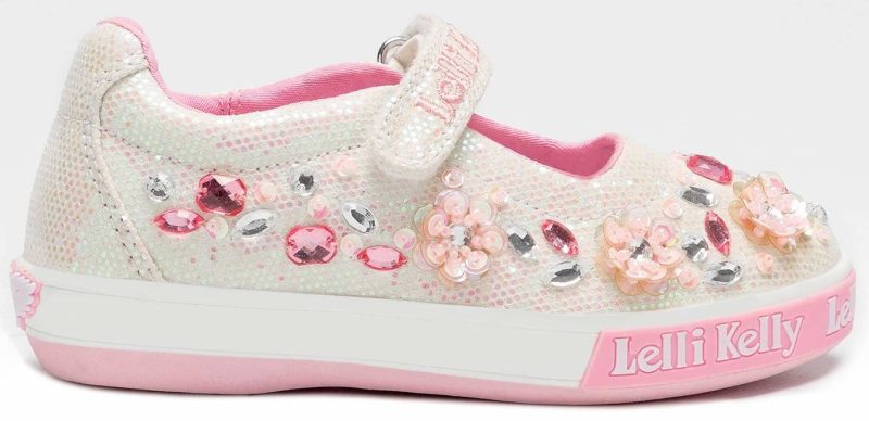 Lelli Kelly LK 7074 Florence White Glitter Dolly Shoes