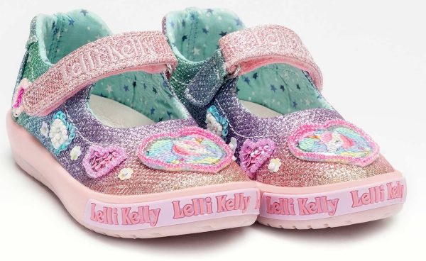 Lelli Kelly Toddler LK 7010 Unicorn Gem Multi Glitter Sparkle Dolly Shoes