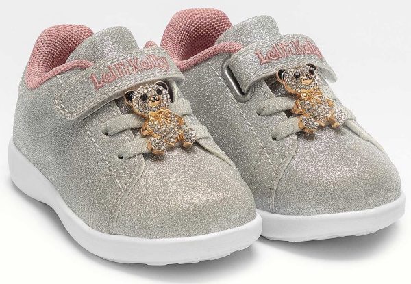 Lelli Kelly LK 4800 Sarah Toddler Baby Trainers Silver Glitter