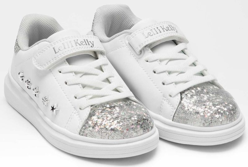 Lelli Kelly LK 5821 Helene White Silver Floating Sparkle Trainers