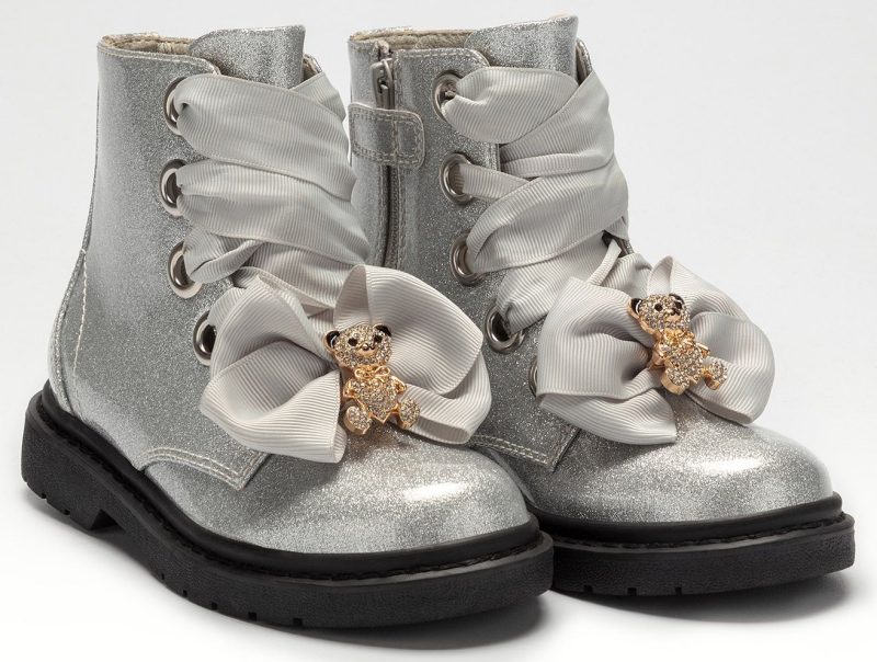 Lelli Kelly lk 4522 Teddy Bear Silver Glitter Ankle Boots