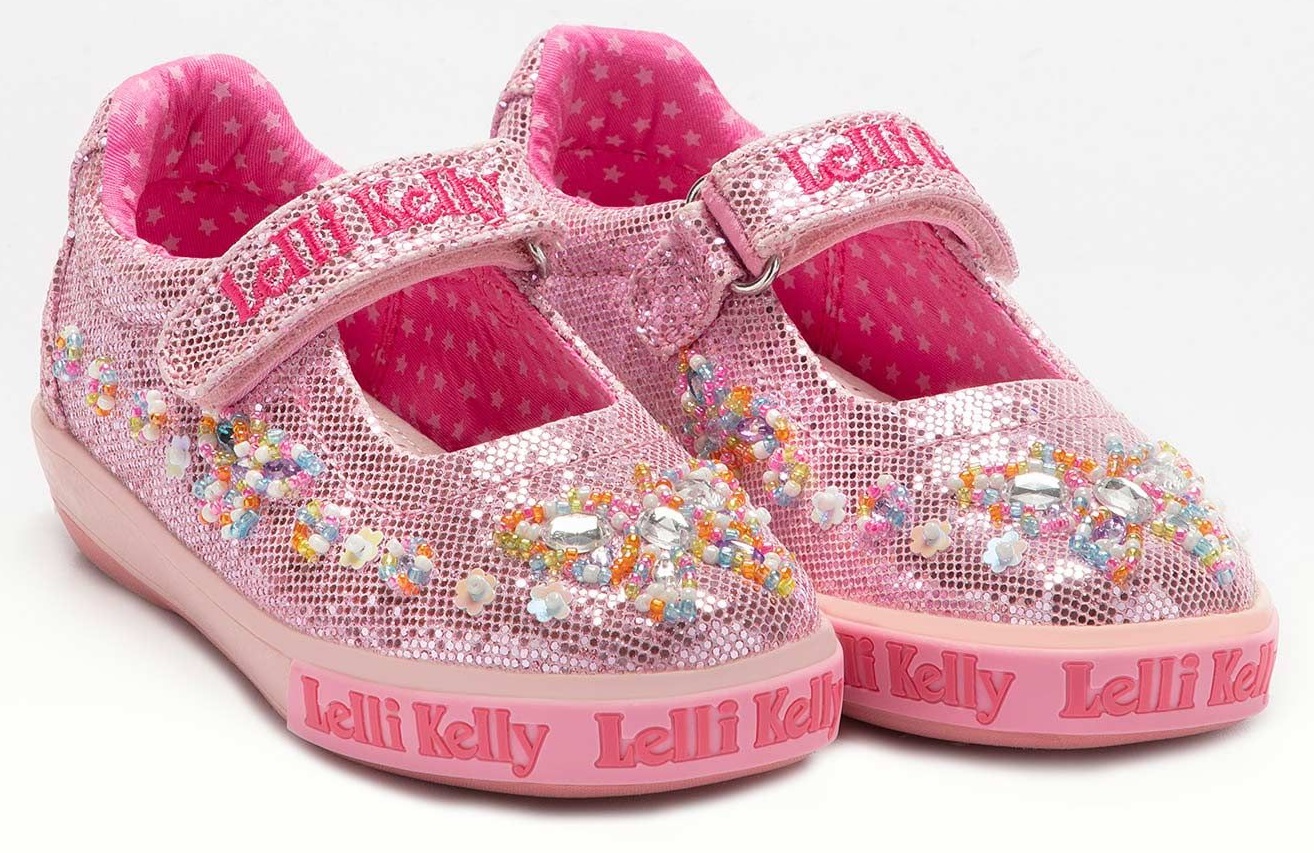 Lelli Kelly Lk 2030 Ava Pink Glitter Butterfly Dolly Shoes - Lelli ...