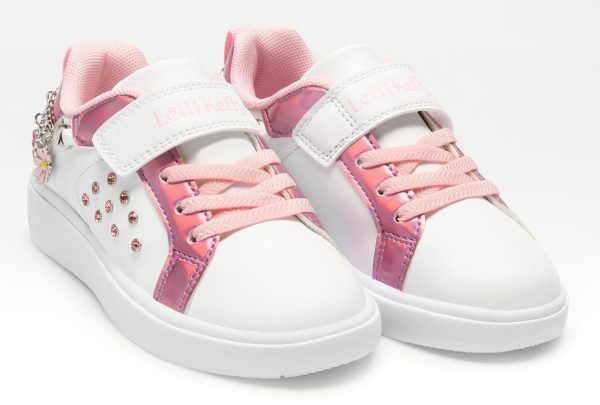 Lelli Kelly LK 3410 Gioiello Removable Bracelet Charm Trainers White Rosa