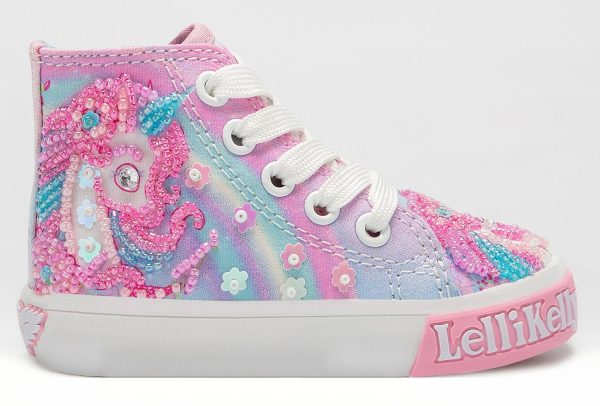 Lelli Kelly LK 3478 Unicorn White Fantasia Baby Boots HI-Top