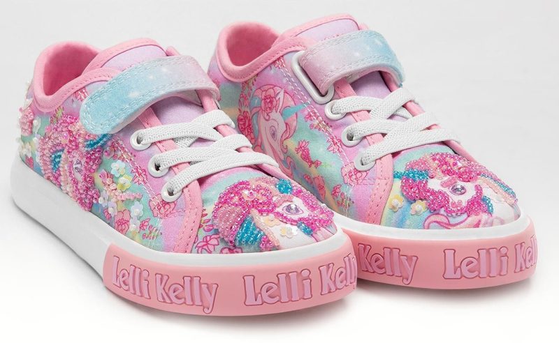 Lelli Kelly LK 3490 Unicorn Canvas Pump Trainer Shoes White Multi