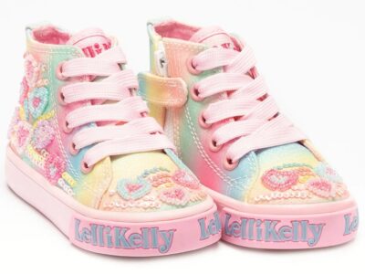 LELLI KELLY LK 3864 MYLA HEART RAINBOW MULTI BABY BOOTS HI TOP