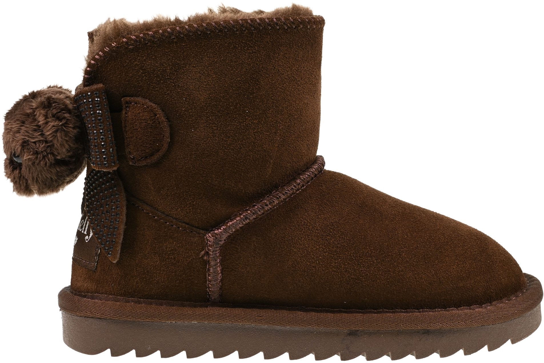 LELLI KELLY GIRLS LK 5680 ORSETTO TEDDY BEAR LEATHER SUEDE FUR BOOTS CHOCOLATE